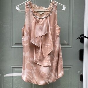 LOFT ruffle sleeveless blouse, size M, lined.